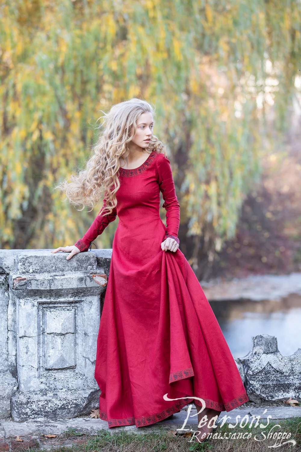 Autumn Princess Linen Dress - Image 10